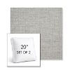 Picture of Piazza Pebble | Set of 2 | 20" Sunbrella Boxed Square Outdoor Throw Pillows with Premium Inserts