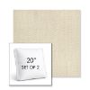 Picture of Pique Flax | Set of 2 | 20" Sunbrella Boxed Square Outdoor Throw Pillows with Premium Inserts