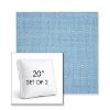 Picture of Pique Sky | Set of 2 | 20" Sunbrella Boxed Square Outdoor Throw Pillows with Premium Inserts