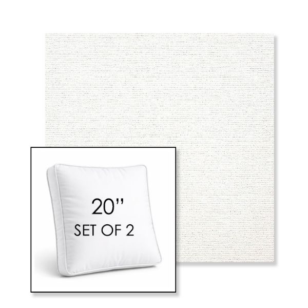 Picture of Platform Salt | Set of 2 | 20" Sunbrella Boxed Square Outdoor Throw Pillows with Premium Inserts