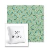 Picture of Plume Peacock | Set of 2 | 20" Sunbrella Boxed Square Outdoor Throw Pillows with Premium Inserts