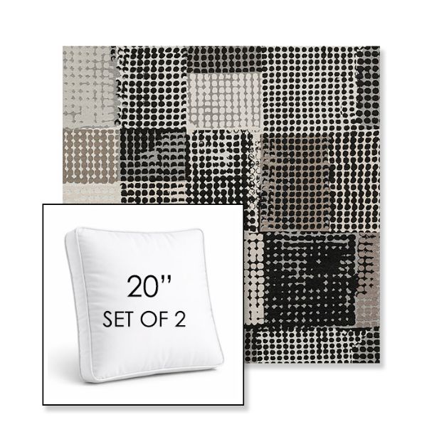 Picture of Pop Film | Set of 2 | 20" Sunbrella Boxed Square Outdoor Throw Pillows with Premium Inserts