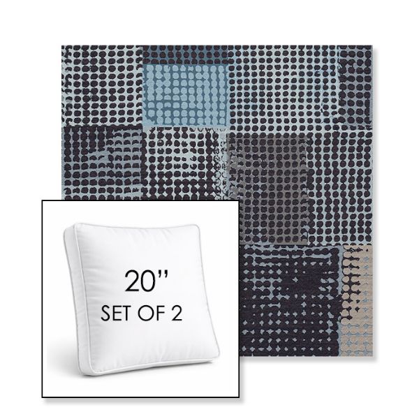 Picture of Pop Patch | Set of 2 | 20" Sunbrella Boxed Square Outdoor Throw Pillows with Premium Inserts