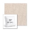 Picture of Poros Linen | Set of 2 | 20" Sunbrella Boxed Square Outdoor Throw Pillows with Premium Inserts