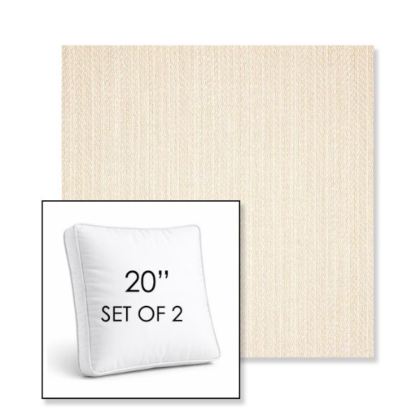 Picture of Posh Linen | Set of 2 | 20" Sunbrella Boxed Square Outdoor Throw Pillows with Premium Inserts