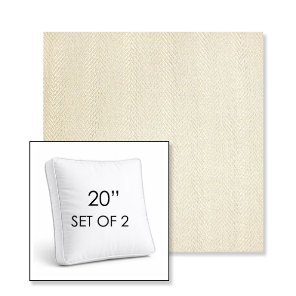Picture of Posh Salt | Set of 2 | 20" Sunbrella Boxed Square Outdoor Throw Pillows with Premium Inserts