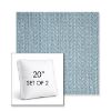 Picture of Posh Sky | Set of 2 | 20" Sunbrella Boxed Square Outdoor Throw Pillows with Premium Inserts