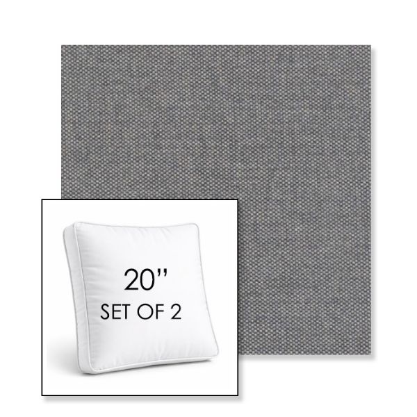 Picture of Proof Slate | Set of 2 | 20" Sunbrella Boxed Square Outdoor Throw Pillows with Premium Inserts