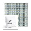 Picture of Principle Lagoon | Set of 2 | 20" Sunbrella Boxed Square Outdoor Throw Pillows with Premium Inserts