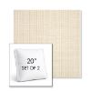 Picture of Proven Flax | Set of 2 | 20" Sunbrella Boxed Square Outdoor Throw Pillows with Premium Inserts