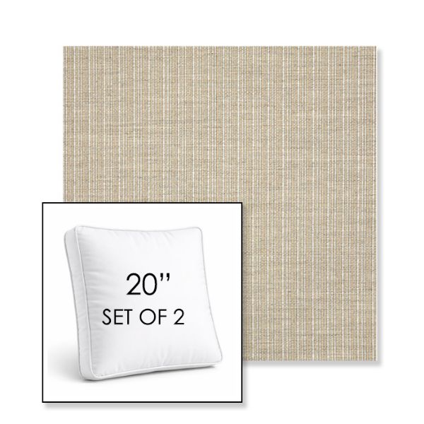Picture of Proven Dune | Set of 2 | 20" Sunbrella Boxed Square Outdoor Throw Pillows with Premium Inserts