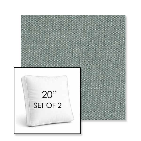 Picture of Ritsy Spa | Set of 2 | 20" Sunbrella Boxed Square Outdoor Throw Pillows with Premium Inserts