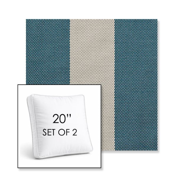 Picture of Rothko Curacao | Set of 2 | 20" Sunbrella Boxed Square Outdoor Throw Pillows with Premium Inserts