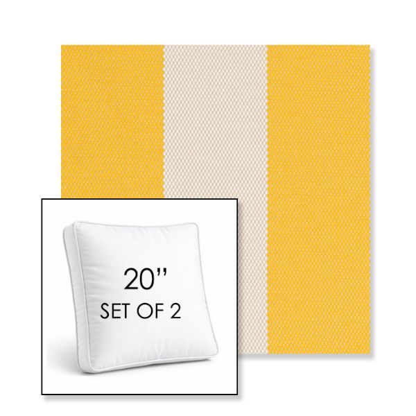 Picture of Rothko Lemonade | Set of 2 | 20" Sunbrella Boxed Square Outdoor Throw Pillows with Premium Inserts