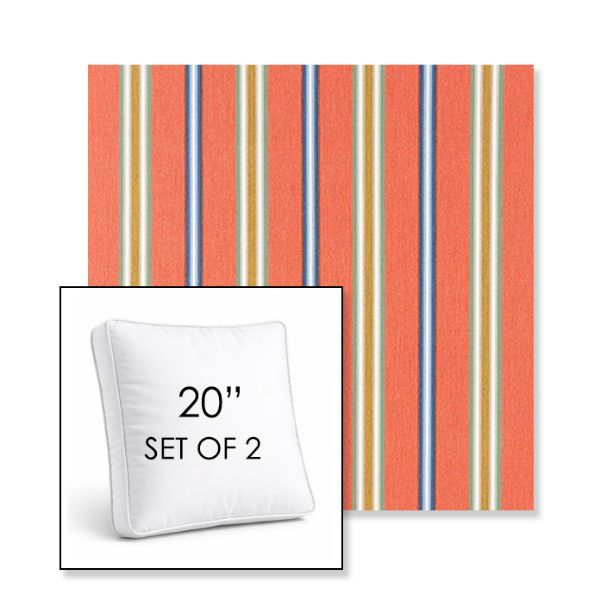 Picture of Saltillo Sedona | Set of 2 | 20" Sunbrella Boxed Square Outdoor Throw Pillows with Premium Inserts