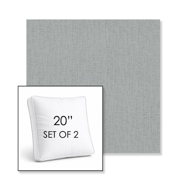 Picture of Savane Whisper | Set of 2 | 20" Sunbrella Boxed Square Outdoor Throw Pillows with Premium Inserts