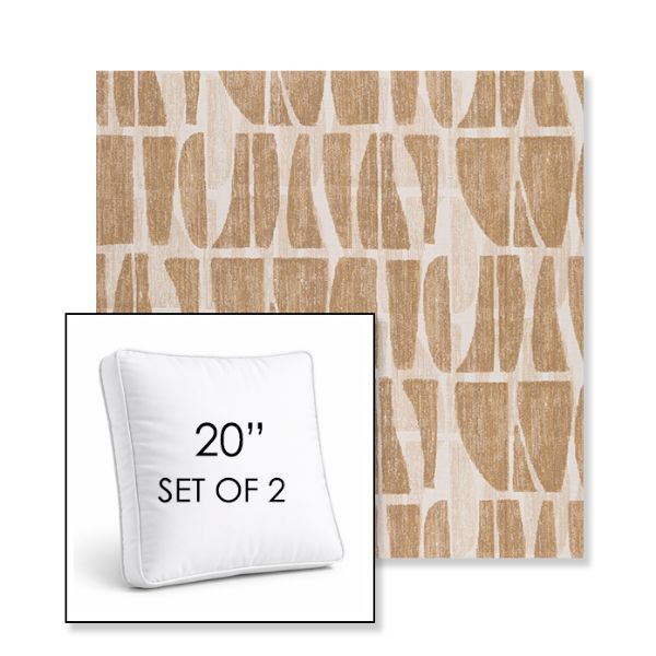 Picture of Scheme Harvest | Set of 2 | 20" Sunbrella Boxed Square Outdoor Throw Pillows with Premium Inserts