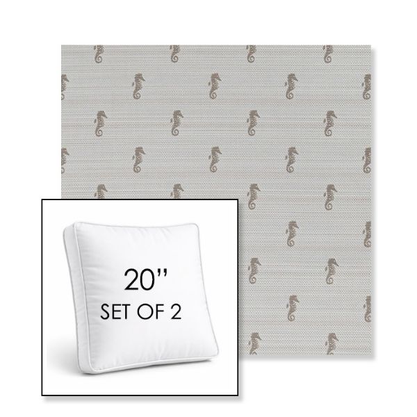 Picture of Schooner Plank | Set of 2 | 20" Sunbrella Boxed Square Outdoor Throw Pillows with Premium Inserts