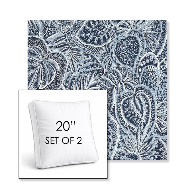 Picture of Sensibility Harbor | Set of 2 | 20" Sunbrella Boxed Square Outdoor Throw Pillows with Premium Inserts