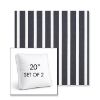 Picture of Shore Navy | Set of 2 | 20" Sunbrella Boxed Square Outdoor Throw Pillows with Premium Inserts