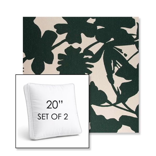 Picture of Sonny Fairway | Set of 2 | 20" Sunbrella Boxed Square Outdoor Throw Pillows with Premium Inserts