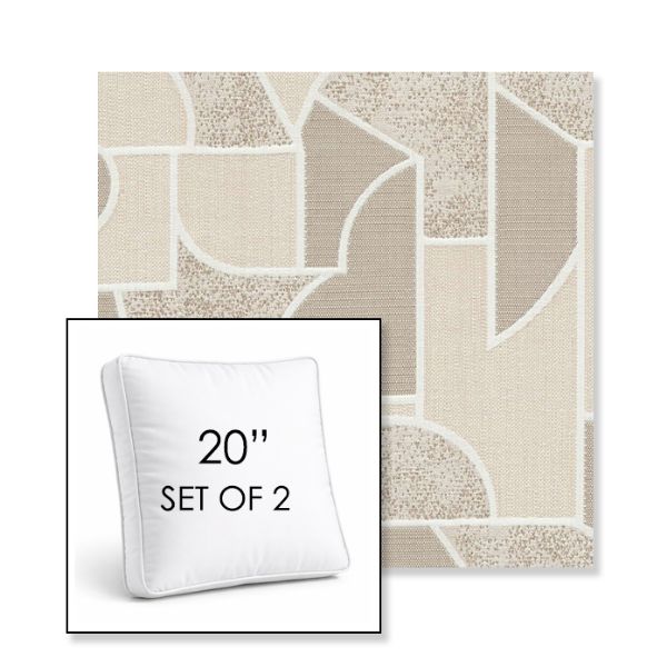 Picture of Territory Alum | Set of 2 | 20" Sunbrella Boxed Square Outdoor Throw Pillows with Premium Inserts