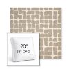 Picture of Toggle Driftwood | Set of 2 | 20" Sunbrella Boxed Square Outdoor Throw Pillows with Premium Inserts