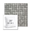 Picture of Toggle Greystone | Set of 2 | 20" Sunbrella Boxed Square Outdoor Throw Pillows with Premium Inserts