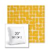 Picture of Toggle Lemon Drop | Set of 2 | 20" Sunbrella Boxed Square Outdoor Throw Pillows with Premium Inserts