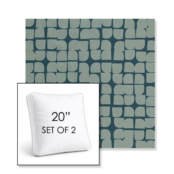 Picture of Toggle Splash | Set of 2 | 20" Sunbrella Boxed Square Outdoor Throw Pillows with Premium Inserts
