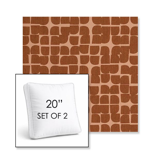 Picture of Toggle Terra Rosa | Set of 2 | 20" Sunbrella Boxed Square Outdoor Throw Pillows with Premium Inserts