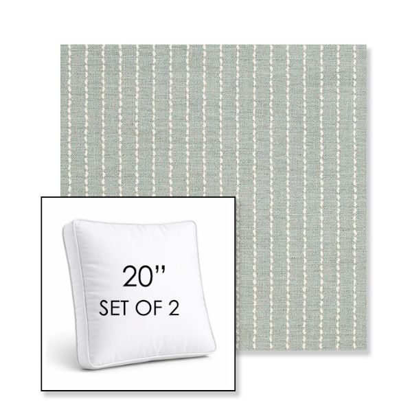 Picture of Trail Sky | Set of 2 | 20" Sunbrella Boxed Square Outdoor Throw Pillows with Premium Inserts