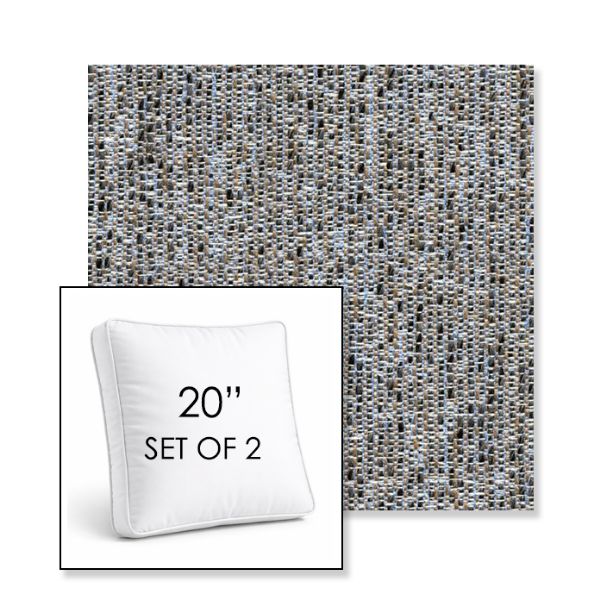 Picture of Tundra Atlantis | Set of 2 | 20" Sunbrella Boxed Square Outdoor Throw Pillows with Premium Inserts
