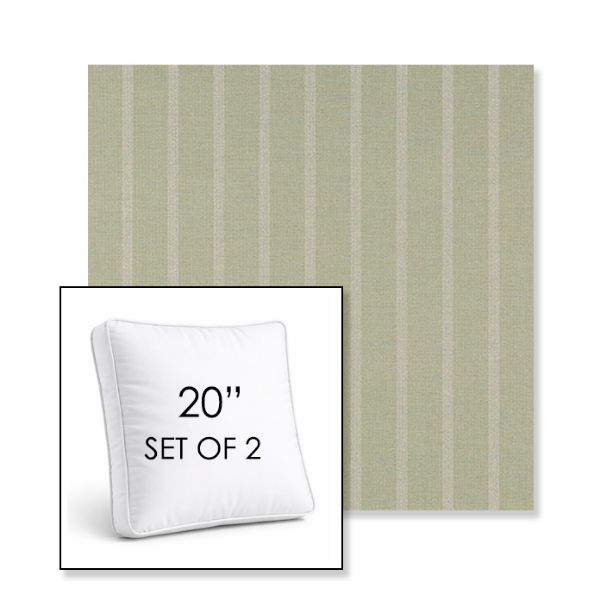 Picture of Unwind Rainwashed | Set of 2 | 20" Sunbrella Boxed Square Outdoor Throw Pillows with Premium Inserts