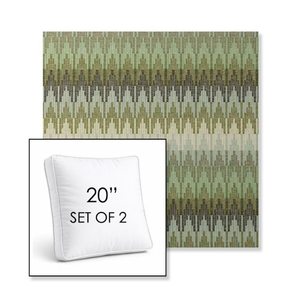 Picture of Valley Herbal | Set of 2 | 20" Sunbrella Boxed Square Outdoor Throw Pillows with Premium Inserts