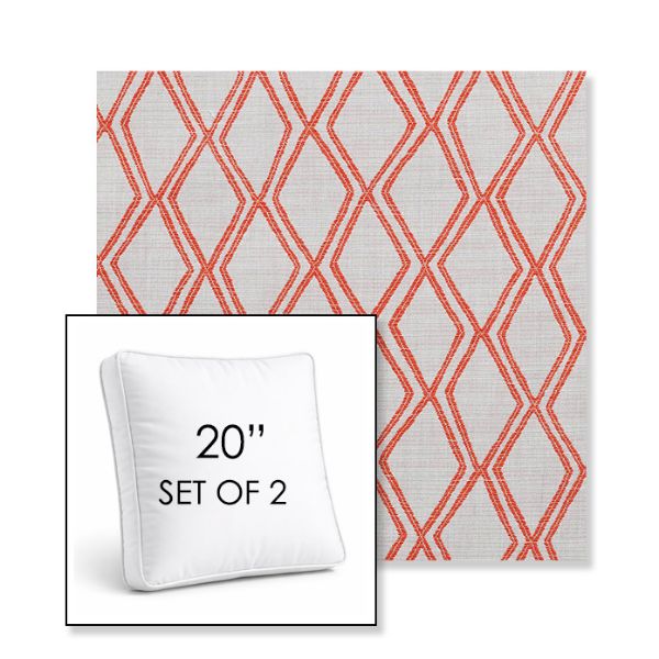 Picture of Voyage Tamale | Set of 2 | 20" Sunbrella Boxed Square Outdoor Throw Pillows with Premium Inserts