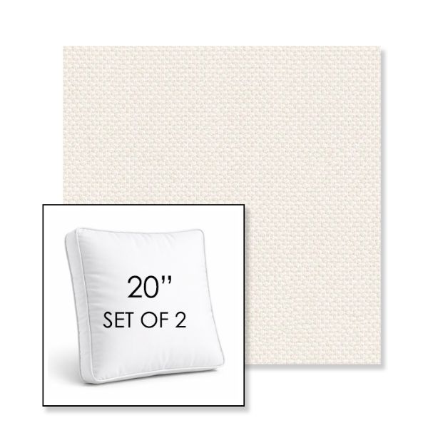 Picture of Wadi Sugar | Set of 2 | 20" Sunbrella Boxed Square Outdoor Throw Pillows with Premium Inserts
