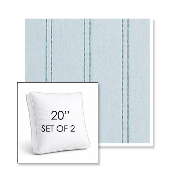 Picture of Wayward Sky | Set of 2 | 20" Sunbrella Boxed Square Outdoor Throw Pillows with Premium Inserts