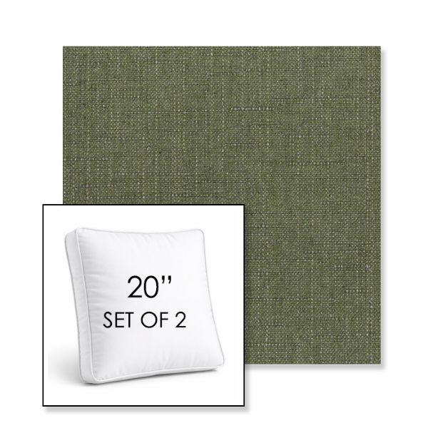 Picture of Willa Frond | Set of 2 | 20" Sunbrella Boxed Square Outdoor Throw Pillows with Premium Inserts