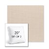 Picture of Willa Linen | Set of 2 | 20" Sunbrella Boxed Square Outdoor Throw Pillows with Premium Inserts