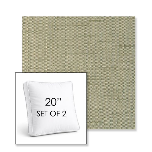 Picture of Willa Moss | Set of 2 | 20" Sunbrella Boxed Square Outdoor Throw Pillows with Premium Inserts