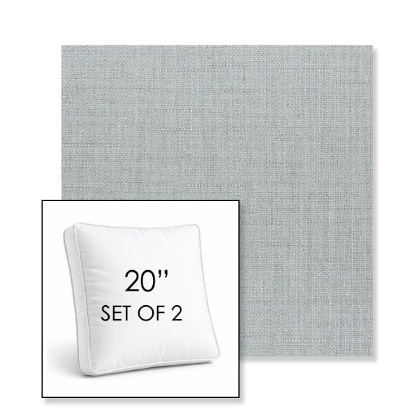 Picture of Willa Seaglass | Set of 2 | 20" Sunbrella Boxed Square Outdoor Throw Pillows with Premium Inserts