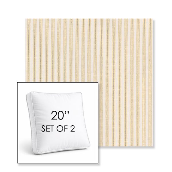 Picture of William Dijon | Set of 2 | 20" Sunbrella Boxed Square Outdoor Throw Pillows with Premium Inserts