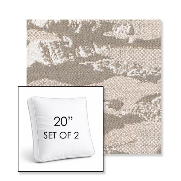 Picture of Yama Fuji | Set of 2 | 20" Sunbrella Boxed Square Outdoor Throw Pillows with Premium Inserts