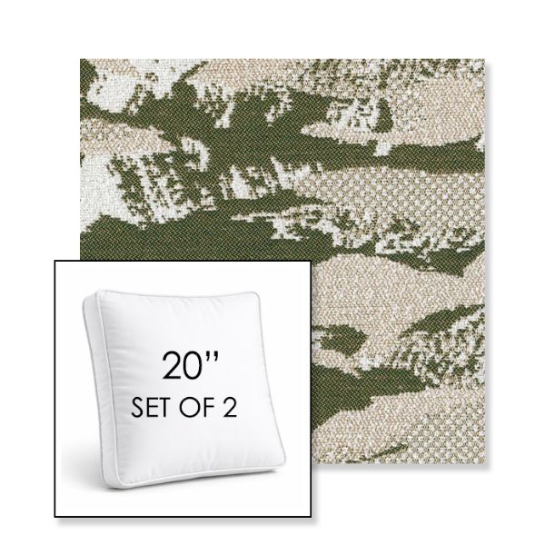 Picture of Yama Tanada | Set of 2 | 20" Sunbrella Boxed Square Outdoor Throw Pillows with Premium Inserts