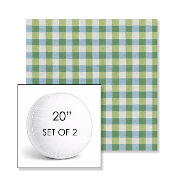 Picture of Above Mantis | Set of 2 | 20" Sunbrella Boxed Round Outdoor Throw Pillows with Premium Inserts