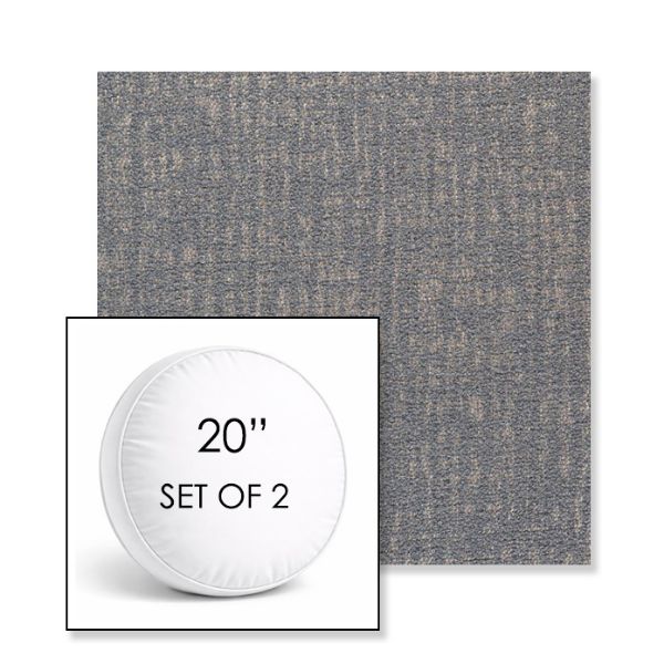 Picture of Abstraction Denim | Set of 2 | 20" Sunbrella Boxed Round Outdoor Throw Pillows with Premium Inserts