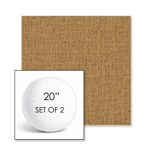 Picture of Abstraction Honey | Set of 2 | 20" Sunbrella Boxed Round Outdoor Throw Pillows with Premium Inserts