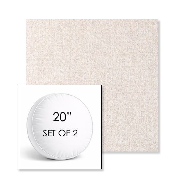 Picture of Abstraction Parchment | Set of 2 | 20" Sunbrella Boxed Round Outdoor Throw Pillows with Premium Inserts