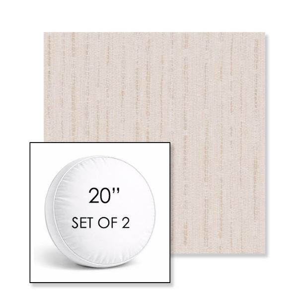 Picture of Abundant Parchment | Set of 2 | 20" Sunbrella Boxed Round Outdoor Throw Pillows with Premium Inserts